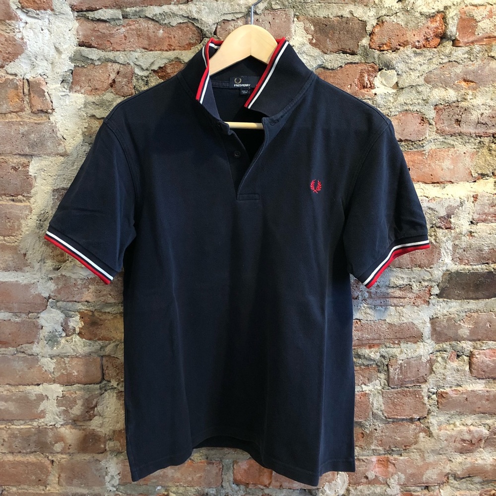 Fred Perry Tipped Polo - Navy/Red/White - Medium